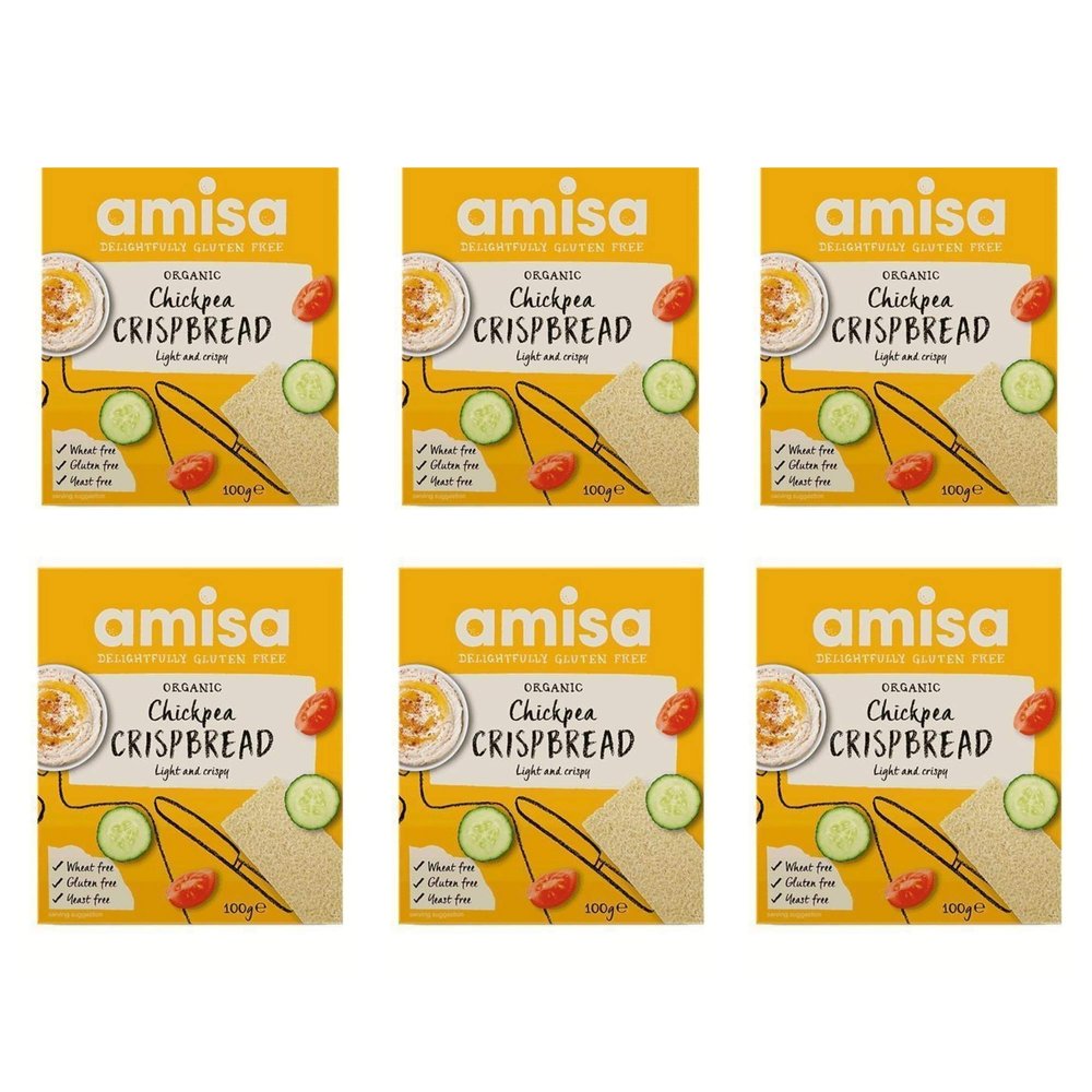 Amisa Organic Gluten Free Chick Pea Crispbread 120 g (Pack of 6)