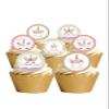 24 Pre Cut THANK YOU Unicorn Flower Edible Wafer Paper Round Cake Toppers Decorations view 1