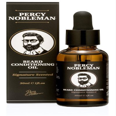 Percy Nobleman Beard Oil  99% Natural Conditioning & Grooming Oil  Argan, Jojoba, Avocado, Almond & Marula Oils  Vanille Musk Scent  Softens, Nourishes & Tames Coarse Beards (30ml)