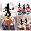 Innovedesire Neptune Greek God Poseidon Silhouette Party Wedding Birthday Acrylic Cupcake Toppers Decor 10 pcs view 2