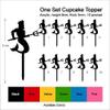 Innovedesire Neptune Greek God Poseidon Silhouette Party Wedding Birthday Acrylic Cupcake Toppers Decor 10 pcs view 3