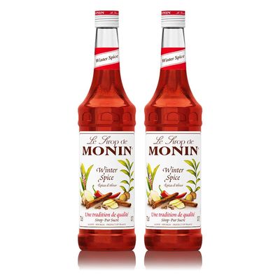 Monin Winter Spice Coffee & Cocktail Syrup Glass Bottle 700ml (2 Bottles, No Pumps)