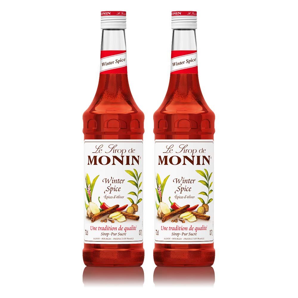 Monin Winter Spice Coffee & Cocktail Syrup Glass Bottle 700ml (2 Bottles, No Pumps)