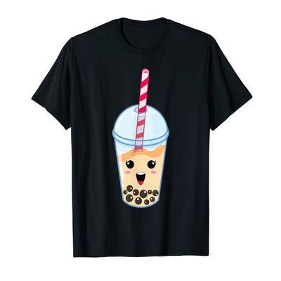 Kawaii Boba Milk Tea | Cute Peach Bubble Tea Lover Gift T-Shirt