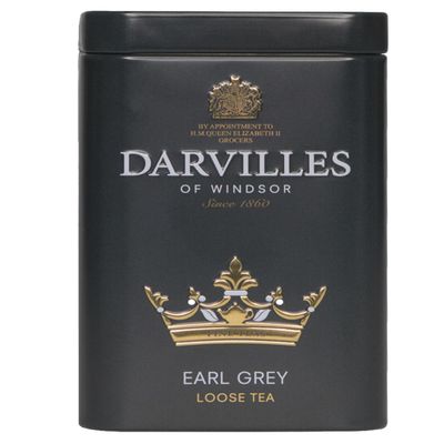 DARVILLES of WINDSOR - 100g Tin of EARL GREY Loose Leaf Black Tea - Importers, Blenders & Packers of Fine Teas & Infusions since 1860 - (1 x 100g Caddy Tin)
