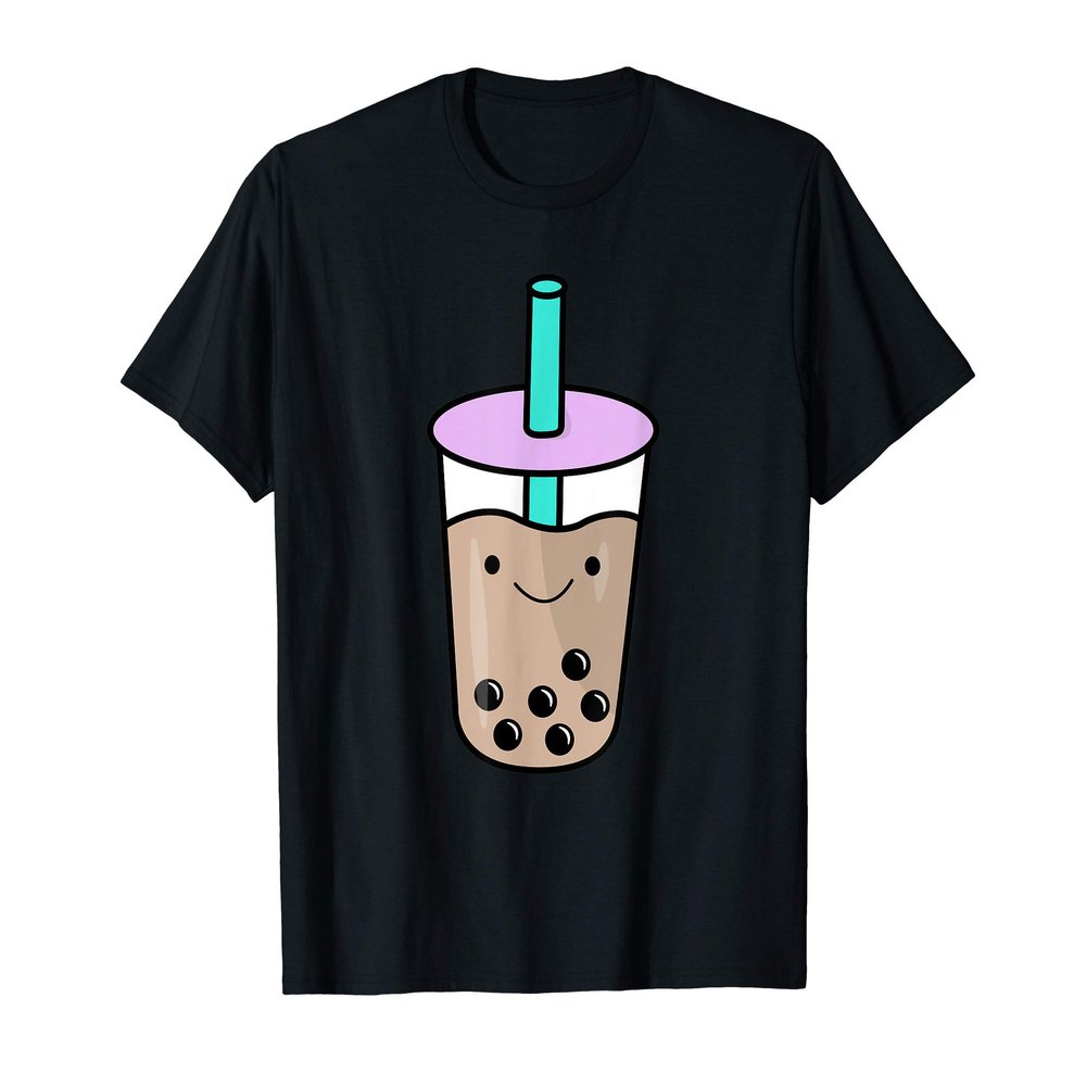 Kawaii Bubble Tea Cartoon Boba Milk Tea T-Shirt