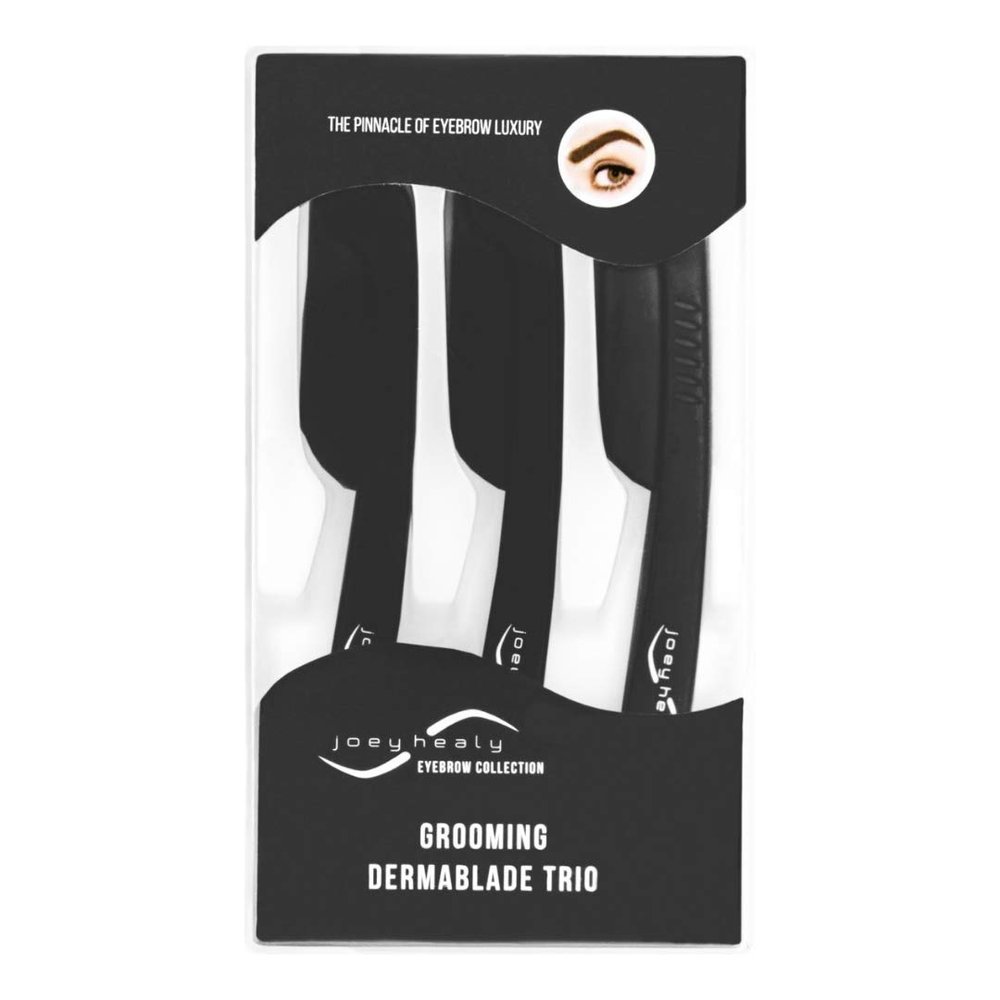 Joey Healy Grooming Dermablade Trio, Precision Eyebrow Shaper, Eyebrow Razors with Safety Closure (Pack of 4)