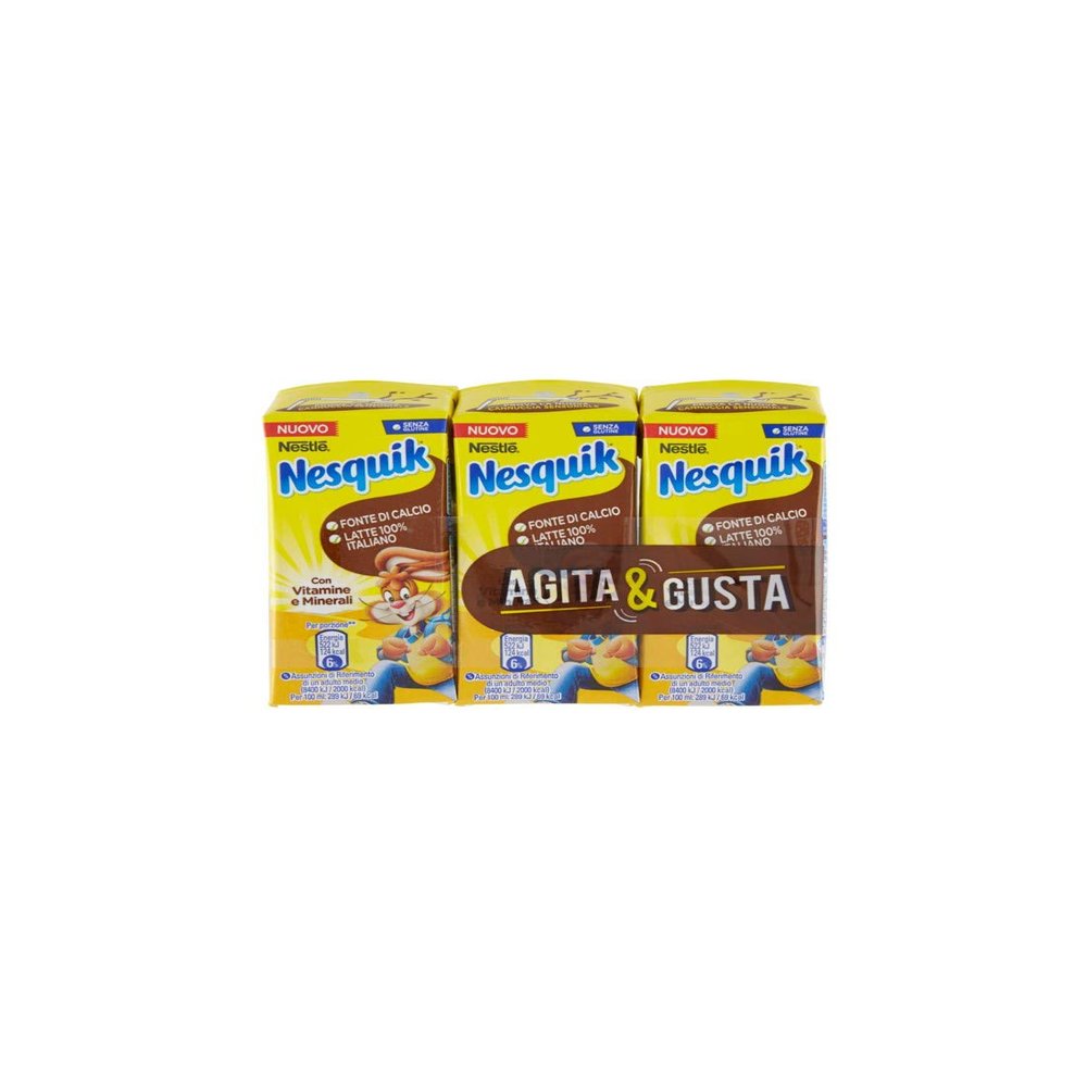 6X Nesquik Agita e Gusta Milk and Chocolate Ready to Drink 3 x 180 ml