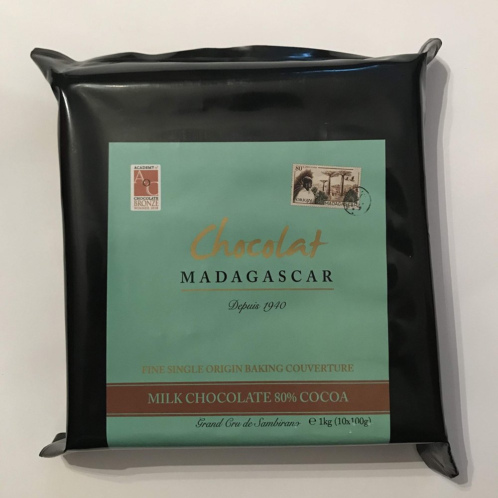 Chocolat Madagascar Madagascan milk chocolate (80%) bars - 1kg