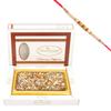 Ghasitaram Gifts Rakhi Gifts for Brothers Rakhi Chocolate Dark Dryfruit Chocolate Bark Big with Pearl Rakhi view 1