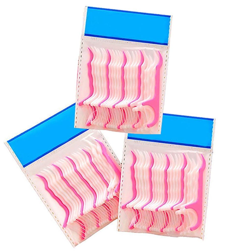Dental Floss Picks Teeth Threader Flosser Pick Teeth Toothpicks Oral Care Tooth Clean Stick for Removes Plaque & Food, Fights Bad Breath, and Whitens Teeth (4pack=100pcs)