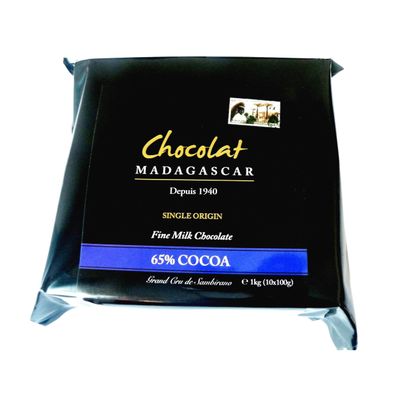 Chocolat Madagascar Madagascan milk chocolate (65%) bars - 1kg