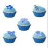 24 Forget Me Not Blue Flower Edible Wafer Paper Cake Toppers Decorations view 1