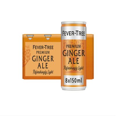 Fever-Tree Light Ginger Ale, 8 x 150ml