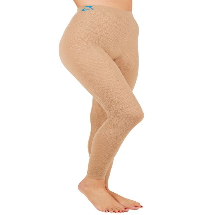CzSalus Summer time Lipedema, Lymphedema support slimming lighter weight medium compression leggings (XL, Skin)