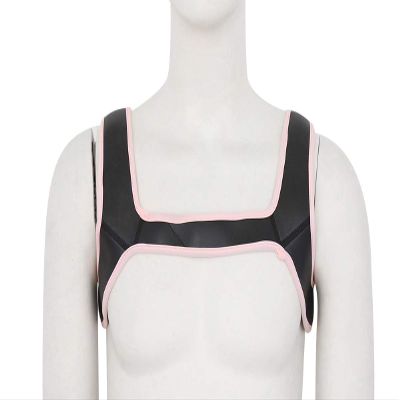 HOT DREAM Mens Neoprene Custom Harness Shoulder Strap Muscles Protector Adjustable Club Wear Costume (Hot Pink, L)