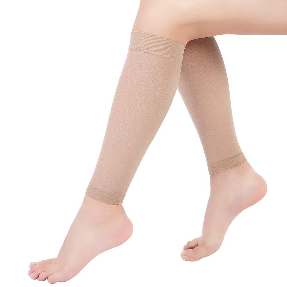 Calf Compression Socks, Footless Compression Calf Sleeves with Medical Gradient Compression, 20-30mmHg Compression Stockings for Shin Splint, Varicose Vein, Edema, Women & Men
