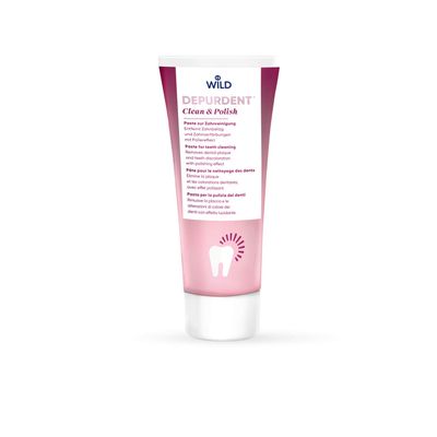 DEPURDENT Clean & Polish Paste 75 ml  Swiss-Made Pumice Polishing Paste, Removes Plaque & Surface Stains Naturally, Fluoride-Free, Use 12 Weekly for Radiant White Teeth