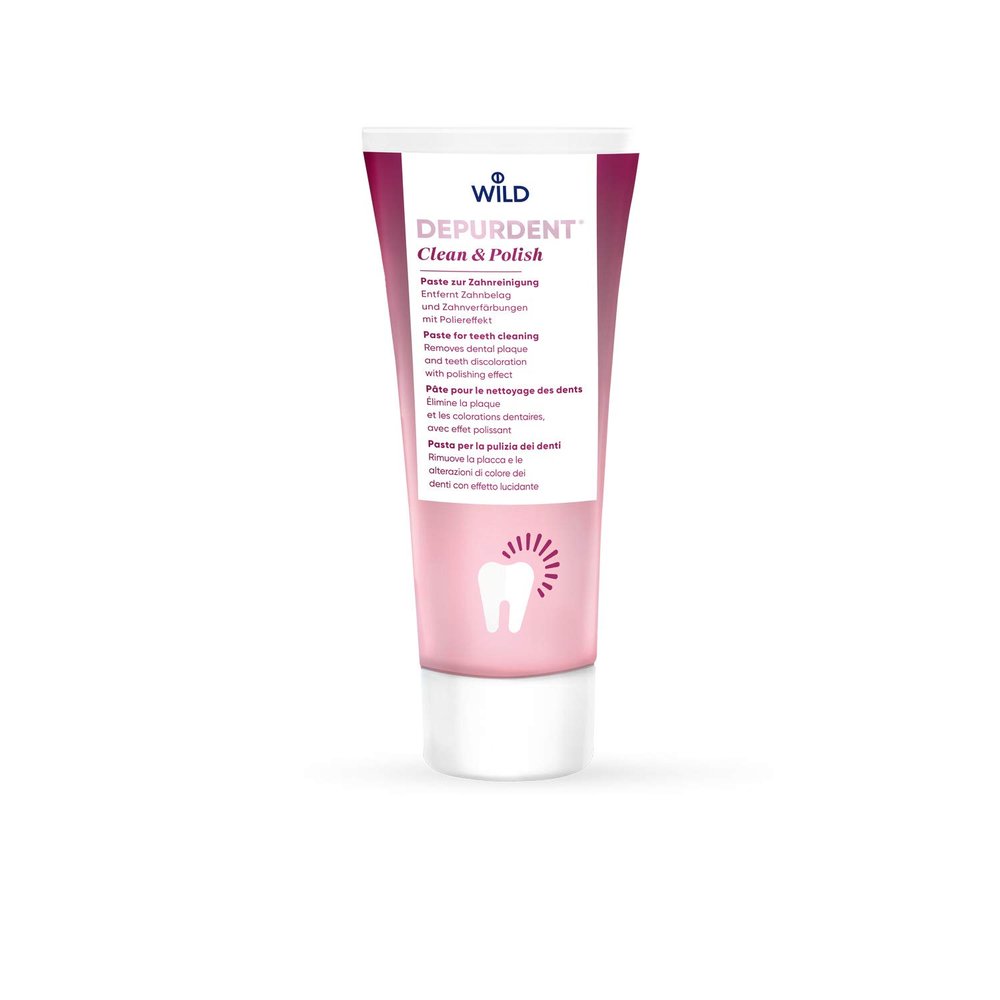 DEPURDENT Clean & Polish Paste 75 ml  Swiss-Made Pumice Polishing Paste, Removes Plaque & Surface Stains Naturally, Fluoride-Free, Use 12 Weekly for Radiant White Teeth