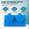 SPORTS WORLD VISION 8PC Flat Flip Top Contact Lens Cases | Colorful Travel Lens Solution Holders with L/R Compartments | Durable & Leakproof Storage Boxes for Soft & Hard Lenses Bulk Buy in Mix Color view 2