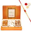Ghasitaram Gifts Rakhi Gifts for Brothers Rakhi Sweets - Assorted Box of Kaju Katli, Milk Cake and Chocolate Mawa Barfi with Pearl Beads Rakhi view 1