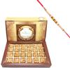 Ghasitaram Gifts Rakhi Gifts for Brothers Roasted Almond Bites 24 pcs Box with Pearl Rakhi view 1