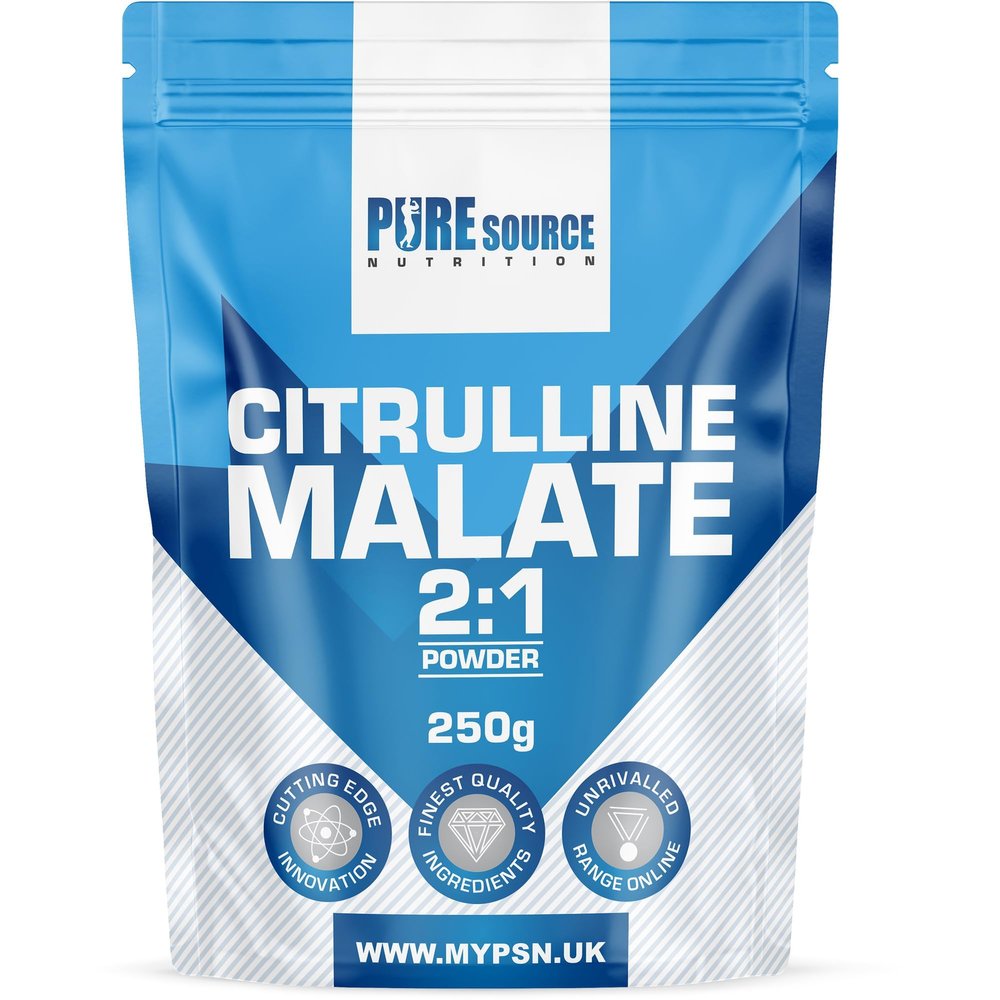 Pure Source Nutrition 100% Pure Citrulline Malate Powder 2:1 Ratio 250g Unflavoured Vegan Pump | Nitric Oxide