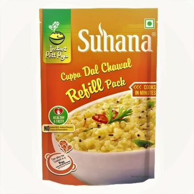 Suhana Cuppa Dal Chawal Ready to Eat Instant Breakfast Refill Pack - Pack of 6