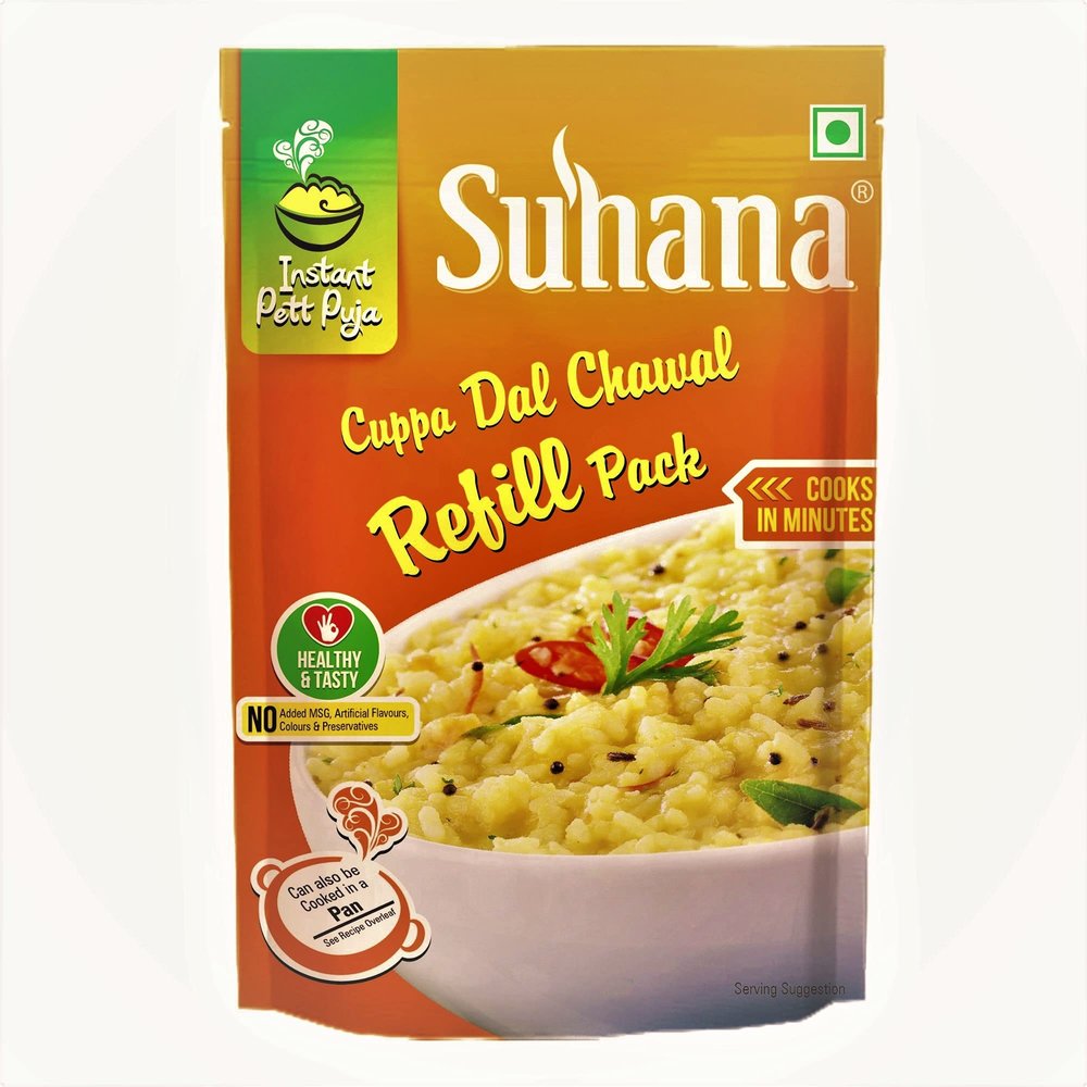 Suhana Cuppa Dal Chawal Ready to Eat Instant Breakfast Refill Pack - Pack of 6