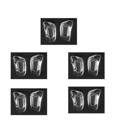 12.4mm Eyeglass Nose Pads D Shape 5 Pairs Pushin Push in Nose Pieces Anti-Slip Soft Silicone Glass Nose Pieces for Glasses Eyeglasses Sunglasses
