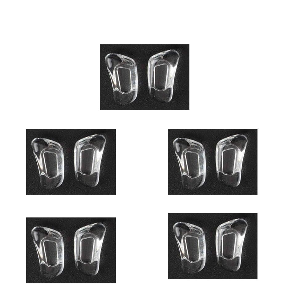 12.4mm Eyeglass Nose Pads D Shape 5 Pairs Pushin Push in Nose Pieces Anti-Slip Soft Silicone Glass Nose Pieces for Glasses Eyeglasses Sunglasses
