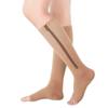 AXspeed 1 Pair 15-20 mmHg Compression Socks Mens Womens Leg Support Knee Hign Stocking with Open Toe for Running & Fitness, Nurses, Varicose Veins (S, Skin) view 1