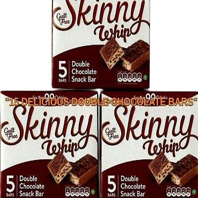 3X Skinny whip Double Chocolate Snack Bars. 5 Bars per Box
