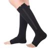 AXspeed 1 Pair 15-20 mmHg Compression Socks Mens Womens Leg Support Knee Hign Stocking with Open Toe for Running & Fitness, Nurses, Varicose Veins (S, Black) view 1