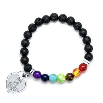 70th Birthday Gifts for Women Bracelet - Lava Rock Chakra Bracelet Anxiety Bracelet 70th Birthday Gifts Bracelet Jewelry Heart Age Tag Bracelet Gifts for 70 Years Old Women Birthday Gifts for Her