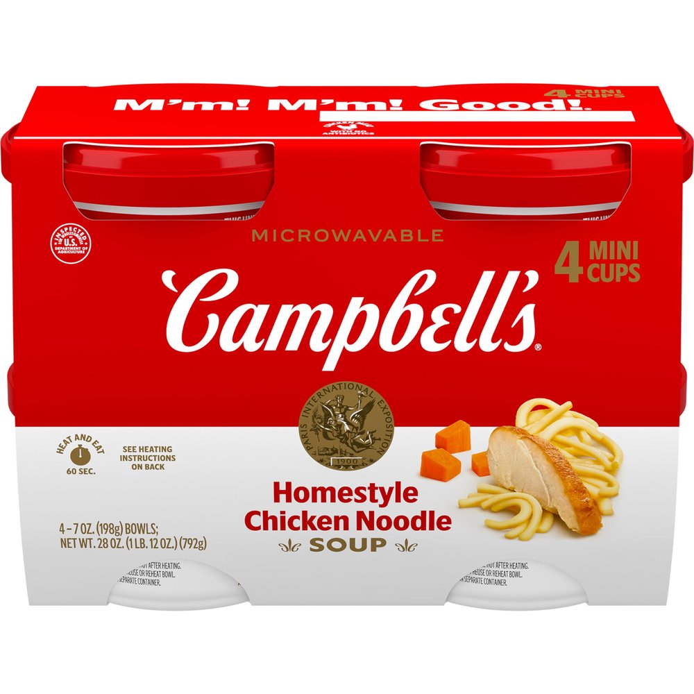 Campbell's Homestyle 200000027358 Homestyle Chicken Noodle Soup, Perfect Lunch Snack, 2000 ml, Microwave Safe, Pack of 4