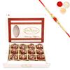 Ghasitaram Gifts Rakhi Gifts for Brothers Rakhi Sweets - Anjeer Chocolate Laddoo in White Box with Beads Rakhi view 1