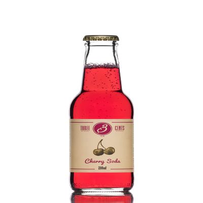 Three Cents Artisanal Beverages - Cherry Soda - 200ml - Pack of 24 Bottles