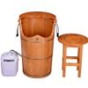Axdwfd Foot Bath Barrel Fumigation Bucket, Household Foot Bath Barrel Over The Knee High Barrel Wooden Footbath Foot Bath Barrel Gynecological Private Parts Sweat Steam Barrel (Size : 60cm) view 1