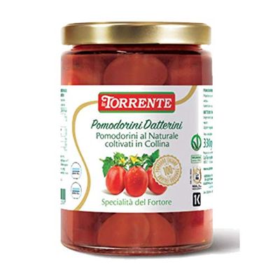 Datterini Tomatoes in Water - Unpeeled Tomatoes - La Torrente - 6 Pieces Carton