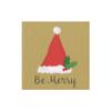 Cocktail Napkins Paper Napkins Christmas Party Napkins Holiday Party Red and Gold Napkins Be Merry 5" x 5" Pk 20 view 2