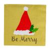 Cocktail Napkins Paper Napkins Christmas Party Napkins Holiday Party Red and Gold Napkins Be Merry 5" x 5" Pk 20 view 3