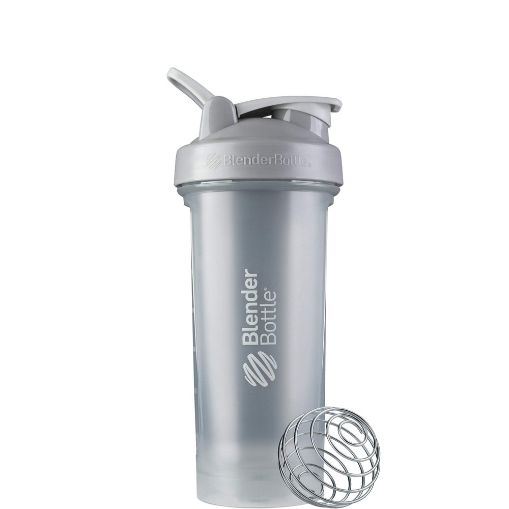BlenderBottle Classic V2 Shaker Bottle with Stainless Steel Ball, For Protein Shakes, Dishwasher Safe, 830ml, Pebble Grey