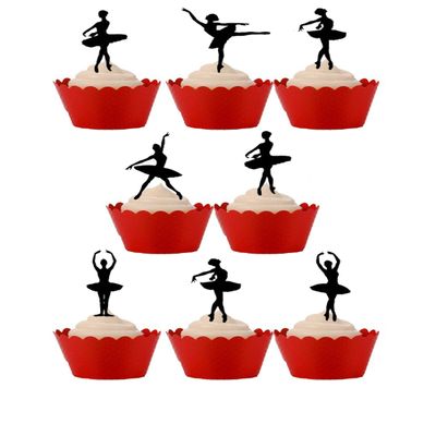 26 Stand Up Ballet Dance Dancing Silhouettes Edible Wafer Paper Cake Toppers Decorations