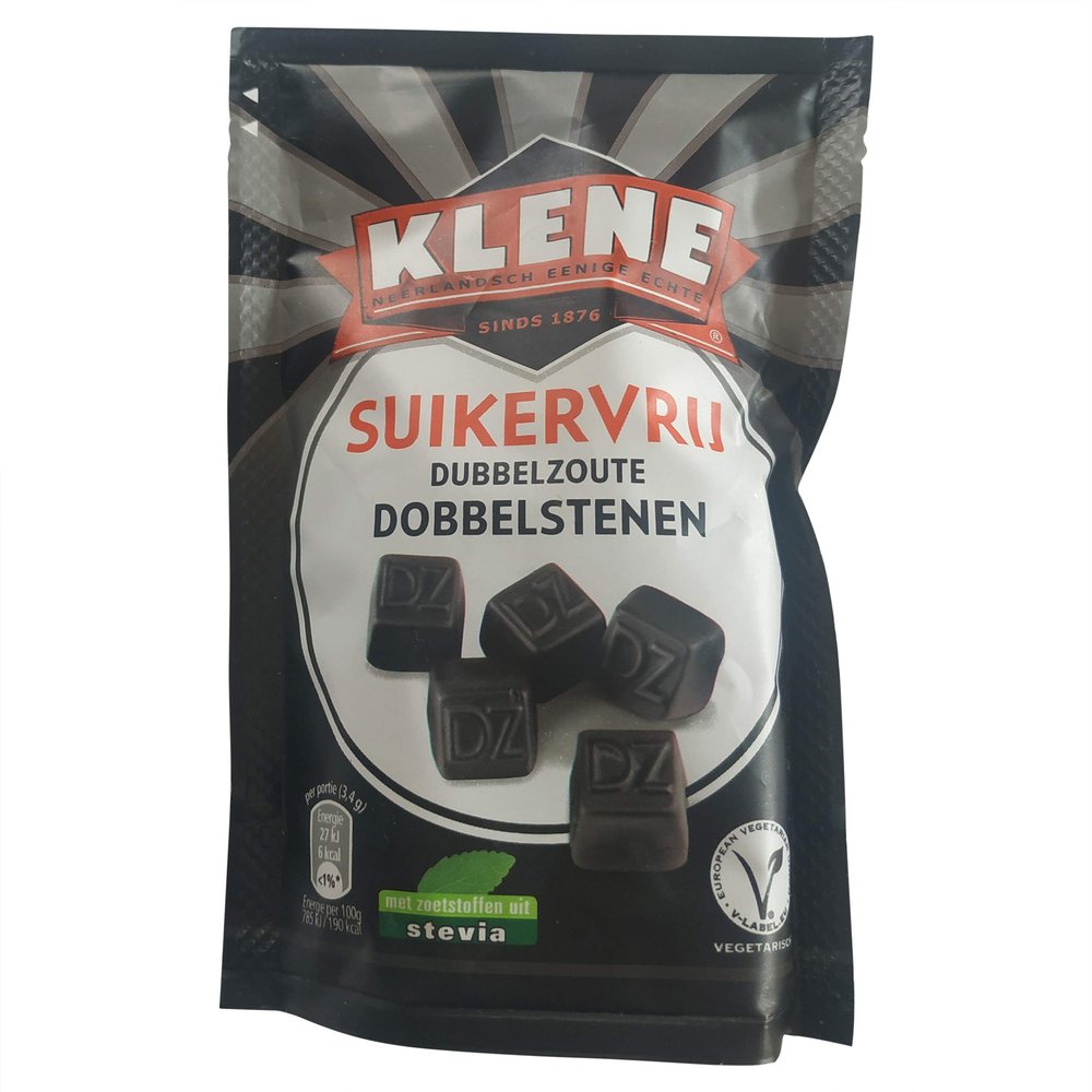 Klene Licorice | Dutch Licorice | Extra Salted Sugar Free Dutch Liquorice | Klene Liquorice | 7.05 Ounce Total Weight