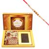 Ghasitaram Gifts Rakhi Gifts for Brothers Rakhi Chocolate Big Box of Happy Rakhi Chocolate, Almonds and NuttiesPouch with Pearl Rakhi view 1