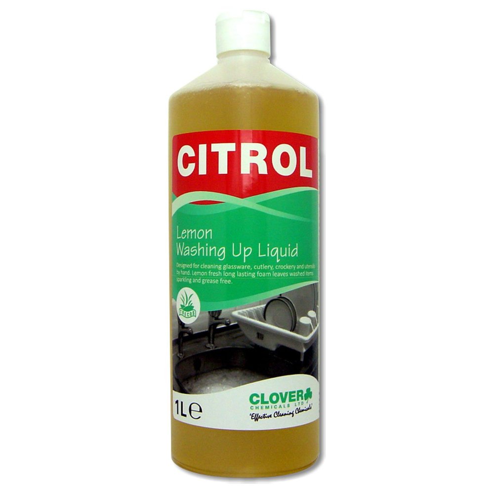 Clover Chemicals 401 Citrol Lemon Washing Up Liquid, 1 L, Pack of 12