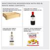 Whittington Wooden Box Wine Hamper - Gourmet Red & White Wine Gift Set with Olives, Shortbread, Pralines - Drinks Gift Selection for Birthdays and Celebrations, from Regency Hampers view 3