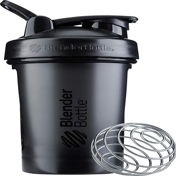 BlenderBottle Classic V2 Shaker Bottle with Stainless Steel Ball, For Protein Shakes, Dishwasher Safe, 590ml, Black