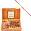 Ghasitaram Gifts Rakhi Gifts for Brothers Rakhi Chocolate Big Box of Walnut Chocolate Bark, Almonds and NuttiesPouch with Pearl Rakhi view 1